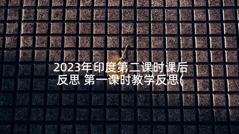 2023年印度第二课时课后反思 第一课时教学反思(大全8篇)