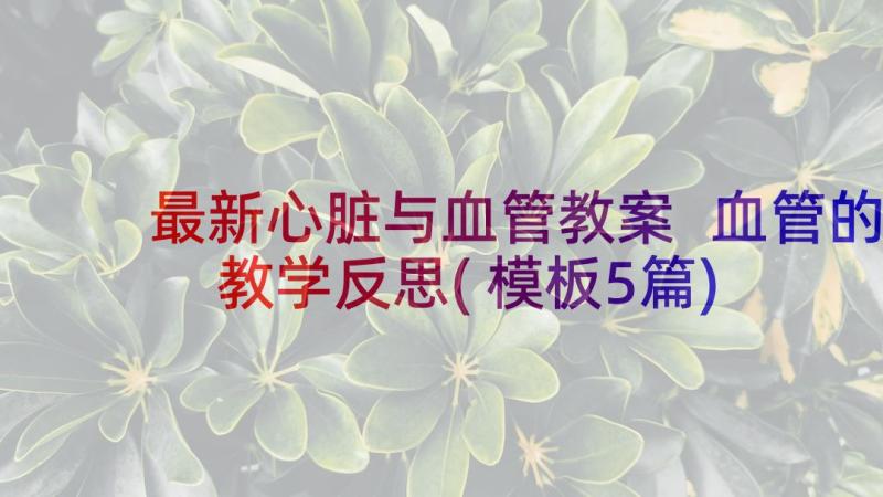 最新心脏与血管教案 血管的教学反思(模板5篇)