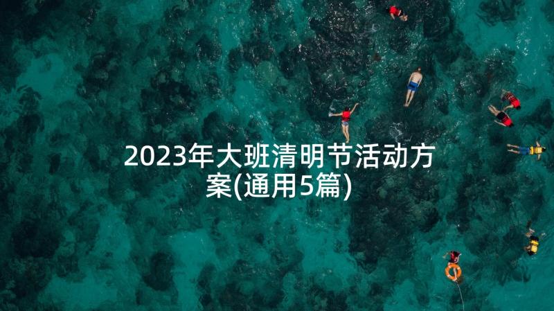 2023年大班清明节活动方案(通用5篇)