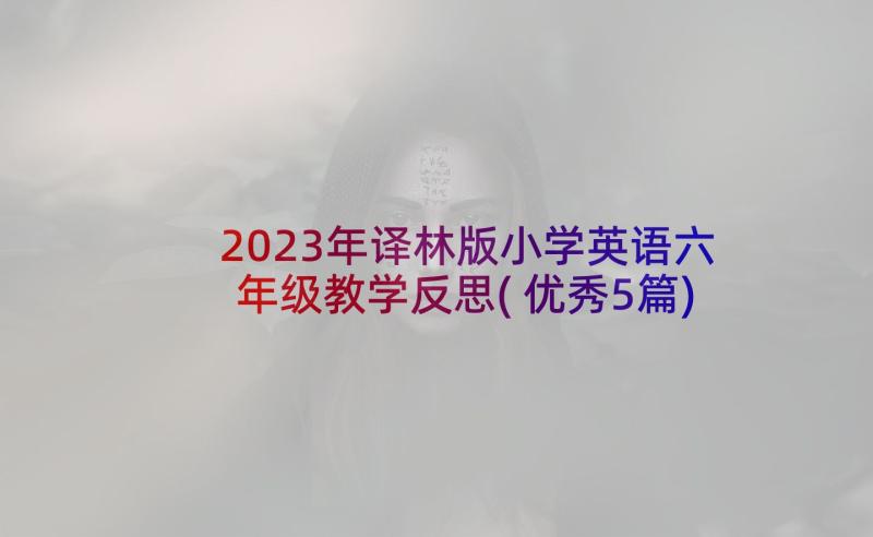 2023年译林版小学英语六年级教学反思(优秀5篇)