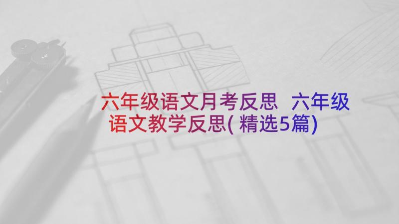 六年级语文月考反思 六年级语文教学反思(精选5篇)