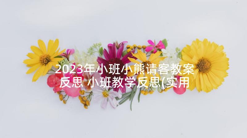 2023年小班小熊请客教案反思 小班教学反思(实用8篇)