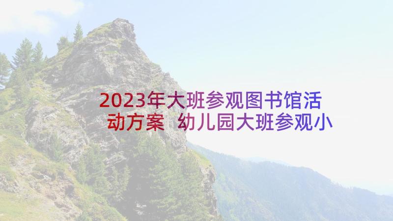 2023年大班参观图书馆活动方案 幼儿园大班参观小学活动方案(优秀5篇)