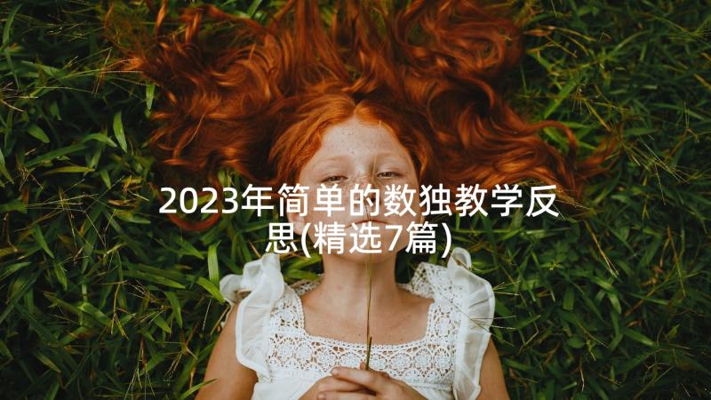 2023年简单的数独教学反思(精选7篇)