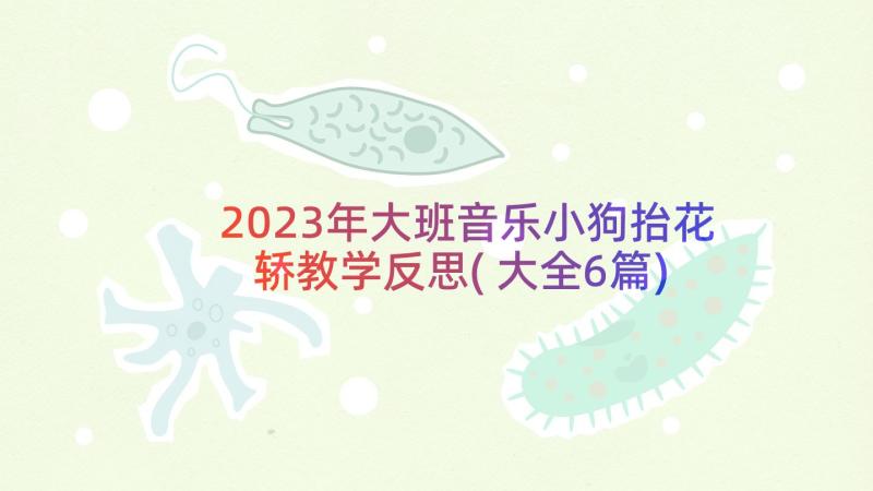 2023年大班音乐小狗抬花轿教学反思(大全6篇)