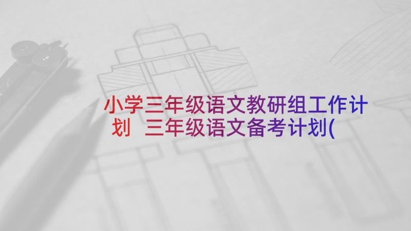 小学三年级语文教研组工作计划 三年级语文备考计划(通用9篇)