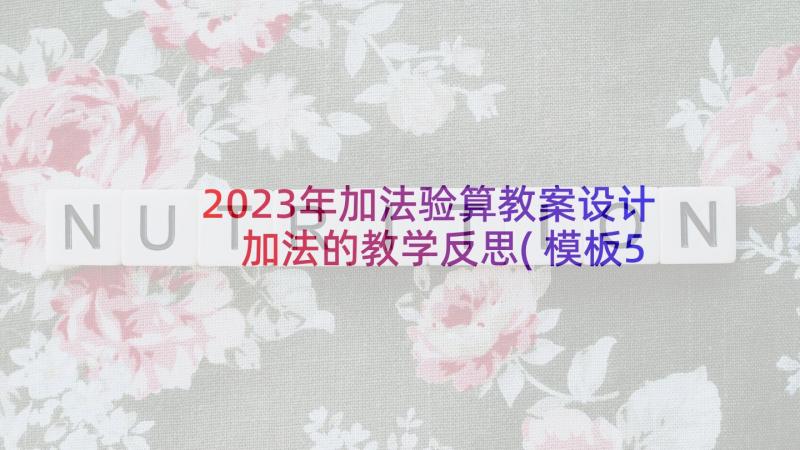 2023年加法验算教案设计 加法的教学反思(模板5篇)