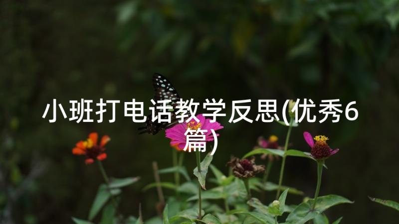 小班打电话教学反思(优秀6篇)