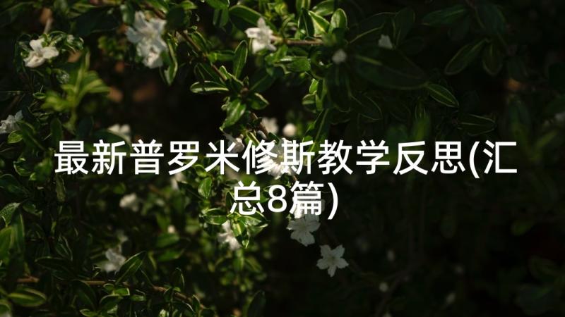 最新普罗米修斯教学反思(汇总8篇)