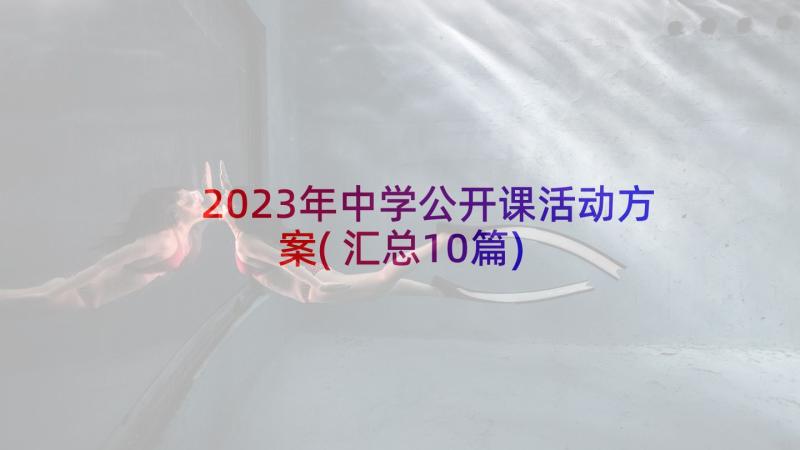 2023年中学公开课活动方案(汇总10篇)