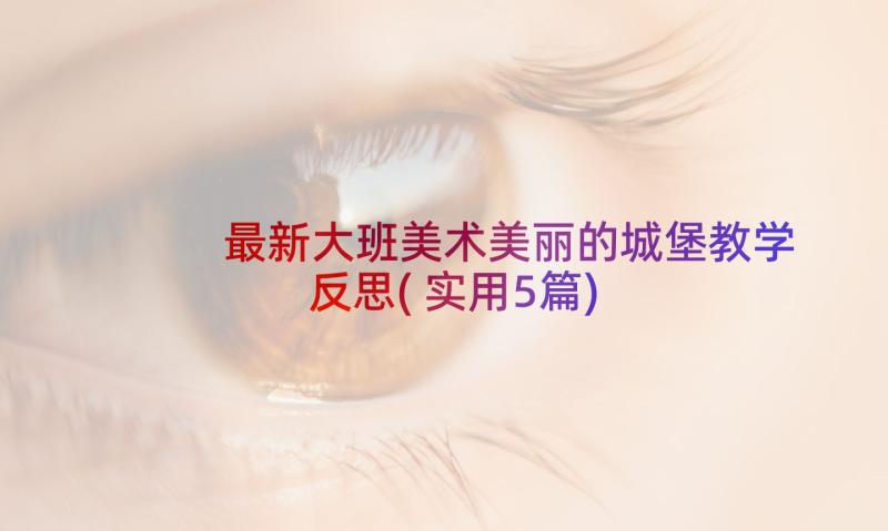 最新大班美术美丽的城堡教学反思(实用5篇)