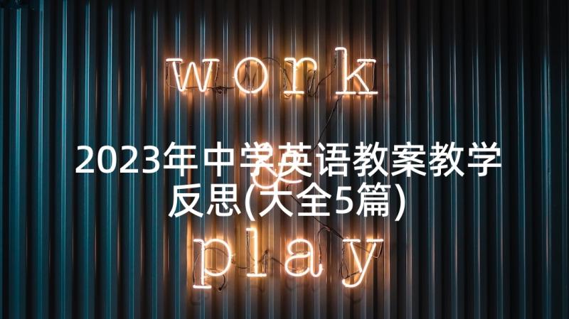 2023年中学英语教案教学反思(大全5篇)