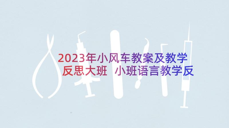 2023年小风车教案及教学反思大班 小班语言教学反思(精选7篇)