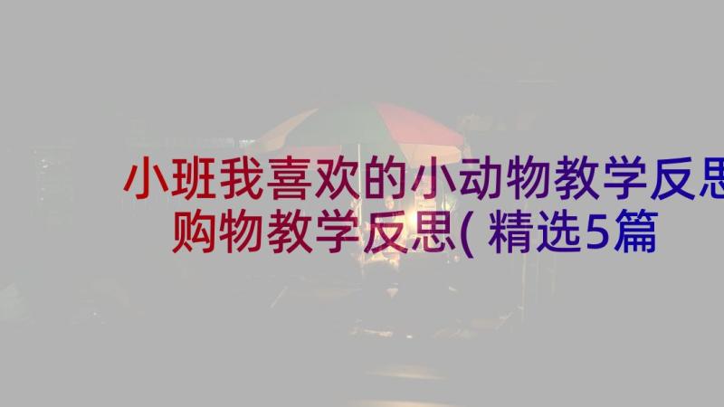 小班我喜欢的小动物教学反思 购物教学反思(精选5篇)