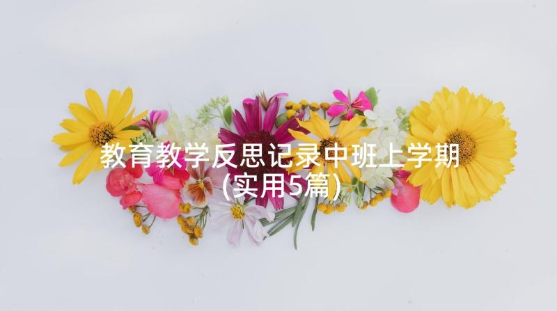 教育教学反思记录中班上学期(实用5篇)