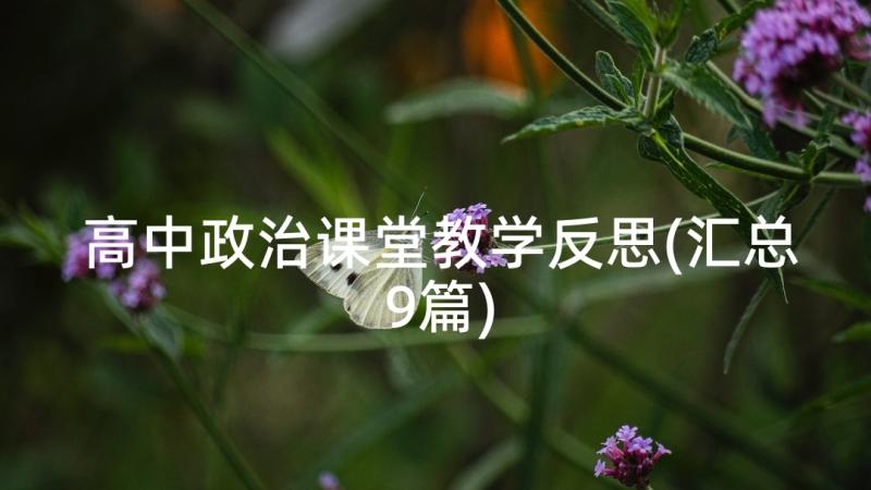 高中政治课堂教学反思(汇总9篇)