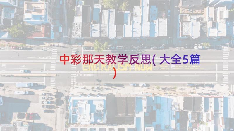 中彩那天教学反思(大全5篇)