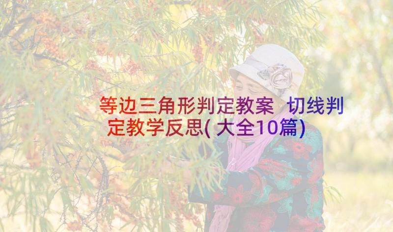 等边三角形判定教案 切线判定教学反思(大全10篇)