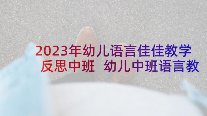 2023年幼儿语言佳佳教学反思中班 幼儿中班语言教学反思(实用10篇)