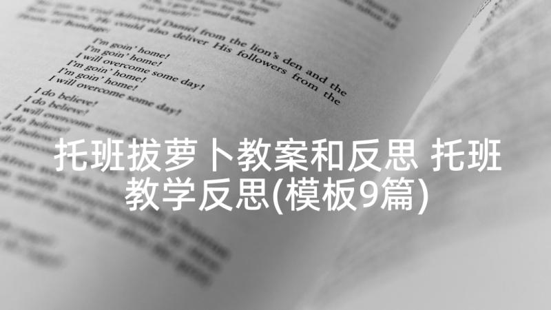 托班拔萝卜教案和反思 托班教学反思(模板9篇)