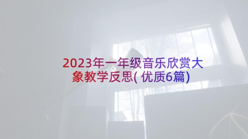 2023年一年级音乐欣赏大象教学反思(优质6篇)