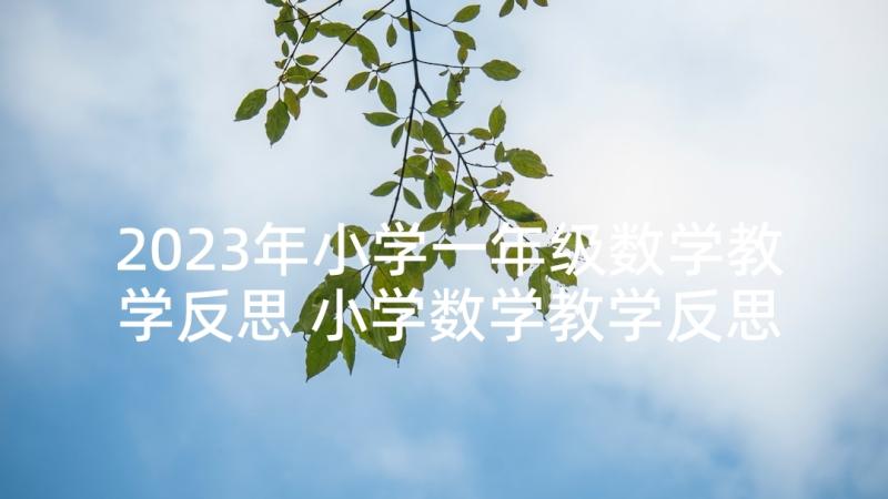 2023年小学一年级数学教学反思 小学数学教学反思(优秀9篇)