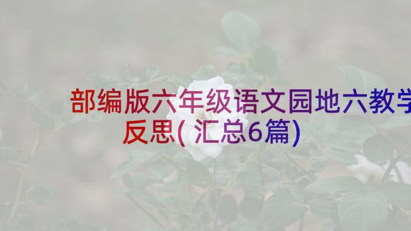 部编版六年级语文园地六教学反思(汇总6篇)