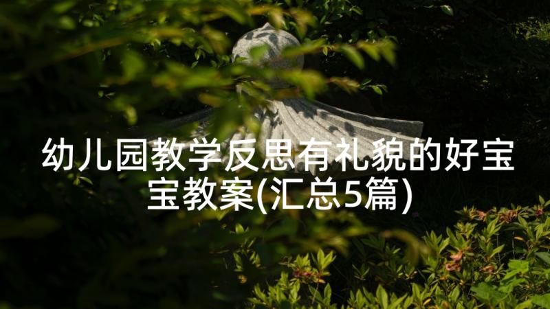 幼儿园教学反思有礼貌的好宝宝教案(汇总5篇)