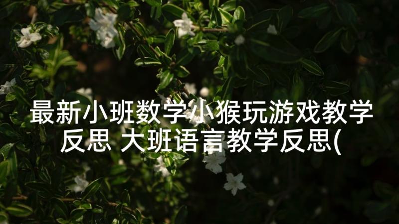 最新小班数学小猴玩游戏教学反思 大班语言教学反思(汇总8篇)