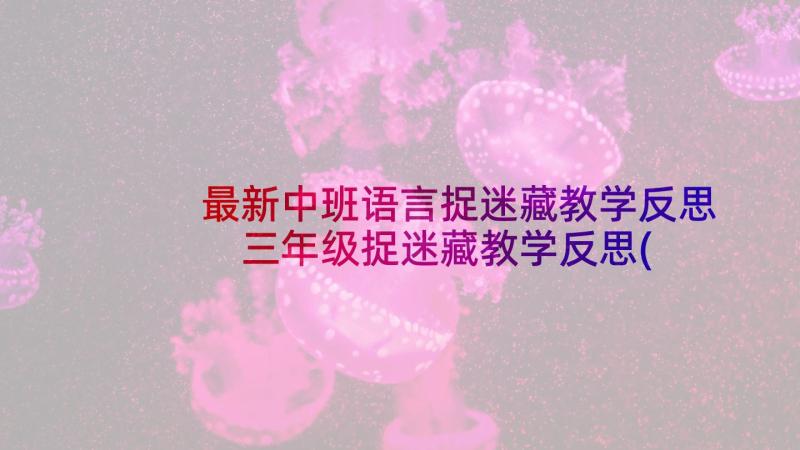 最新中班语言捉迷藏教学反思 三年级捉迷藏教学反思(通用6篇)