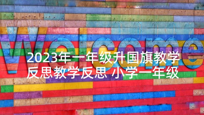 2023年一年级升国旗教学反思教学反思 小学一年级语文教学反思(优秀5篇)