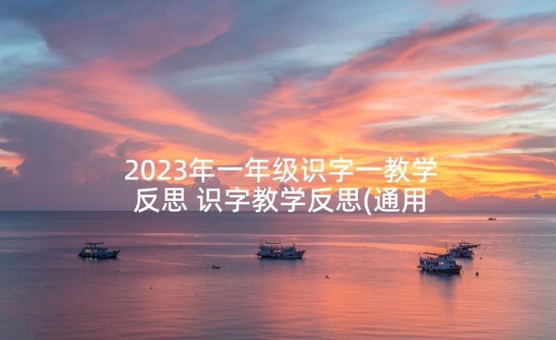 2023年一年级识字一教学反思 识字教学反思(通用8篇)