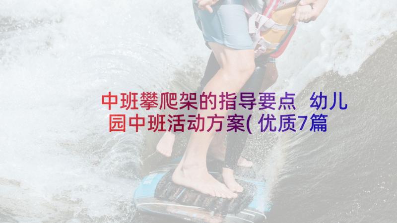 中班攀爬架的指导要点 幼儿园中班活动方案(优质7篇)