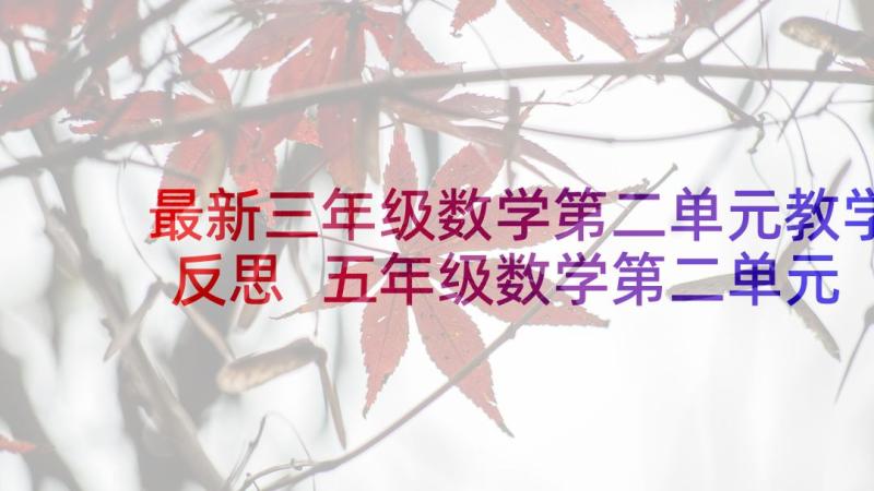 最新三年级数学第二单元教学反思 五年级数学第二单元位置教学反思(汇总5篇)