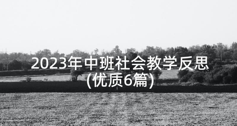 2023年中班社会教学反思(优质6篇)