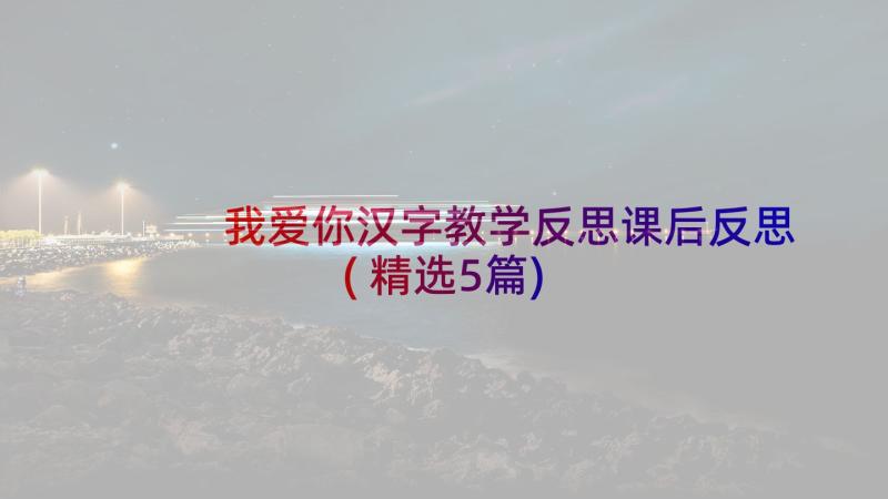 我爱你汉字教学反思课后反思(精选5篇)