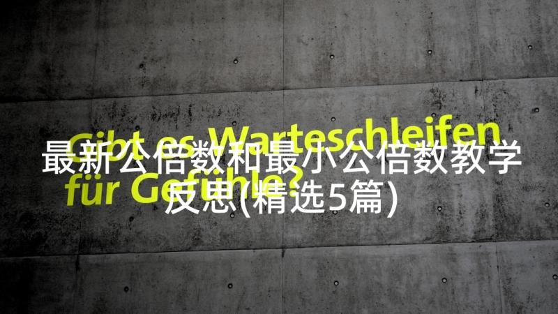 最新公倍数和最小公倍数教学反思(精选5篇)