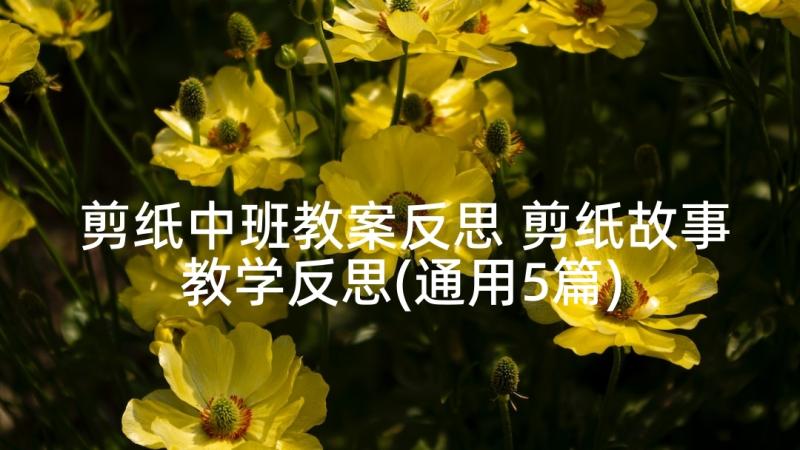 剪纸中班教案反思 剪纸故事教学反思(通用5篇)