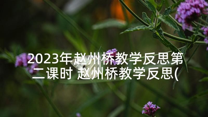 2023年赵州桥教学反思第二课时 赵州桥教学反思(汇总6篇)