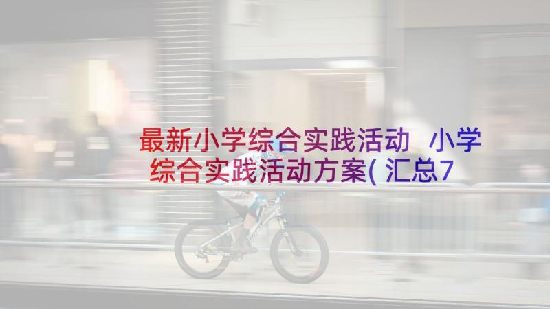 最新小学综合实践活动 小学综合实践活动方案(汇总7篇)