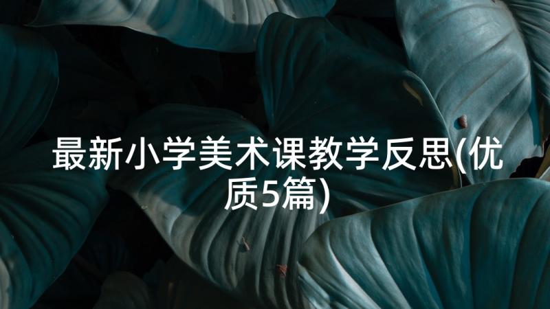 最新小学美术课教学反思(优质5篇)