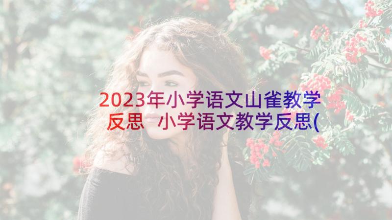 2023年小学语文山雀教学反思 小学语文教学反思(通用9篇)