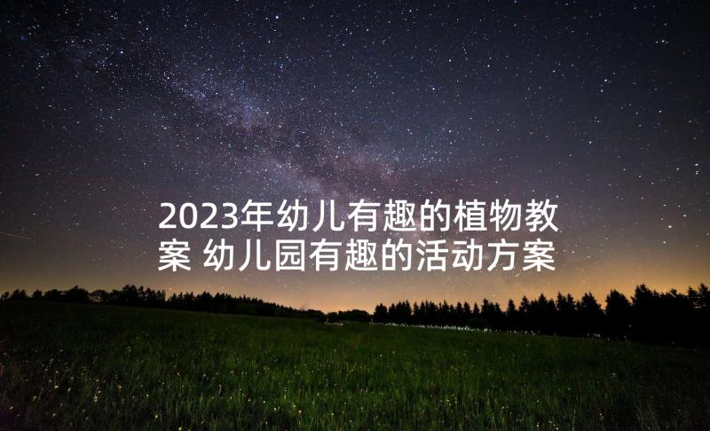 2023年幼儿有趣的植物教案 幼儿园有趣的活动方案(优秀5篇)