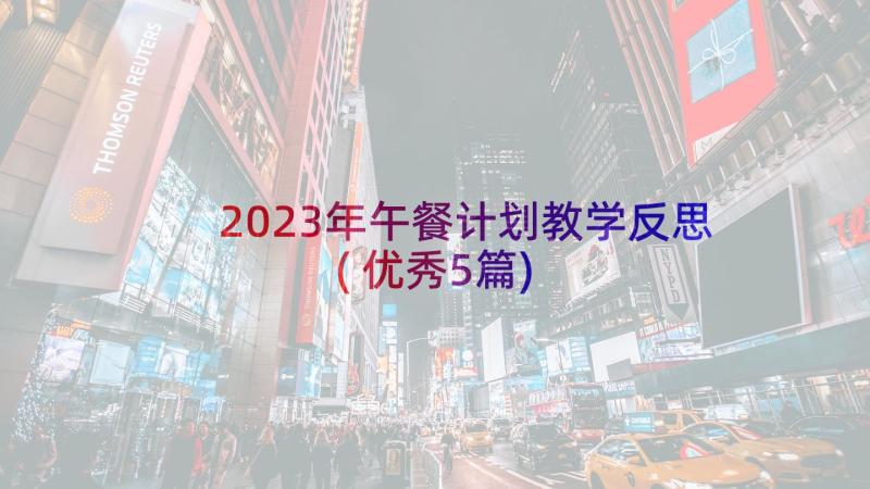 2023年午餐计划教学反思(优秀5篇)