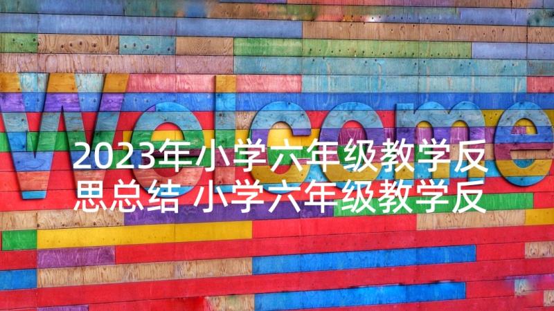 2023年小学六年级教学反思总结 小学六年级教学反思(优质5篇)