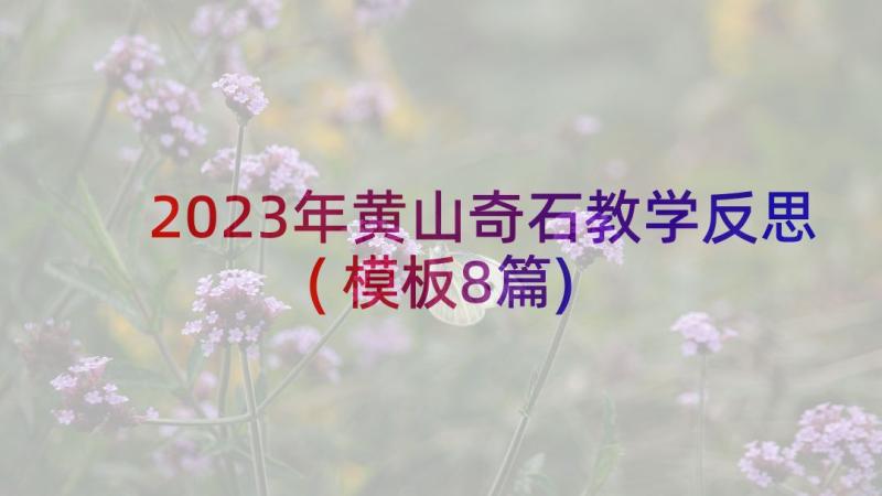 2023年黄山奇石教学反思(模板8篇)