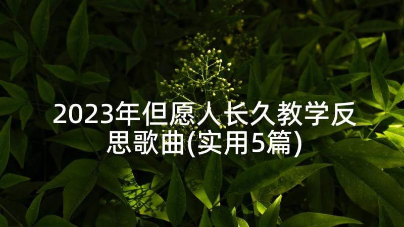 2023年但愿人长久教学反思歌曲(实用5篇)