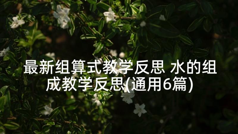 最新组算式教学反思 水的组成教学反思(通用6篇)