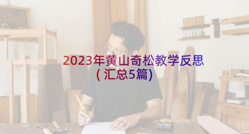 2023年黄山奇松教学反思(汇总5篇)