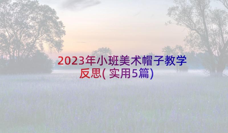 2023年小班美术帽子教学反思(实用5篇)